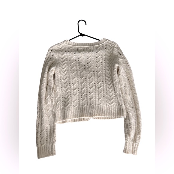 American Eagle Cream Knit Cardigan button up - Picture 2 of 4